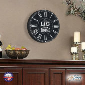 Lake House Black Engraved Duck Wall Clock (Lifestyle)