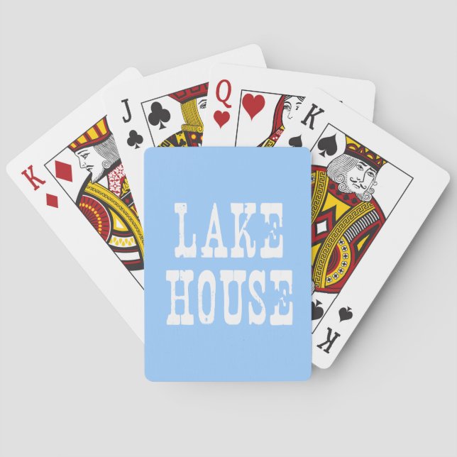 Lake House Blue Poker Cards (Back)