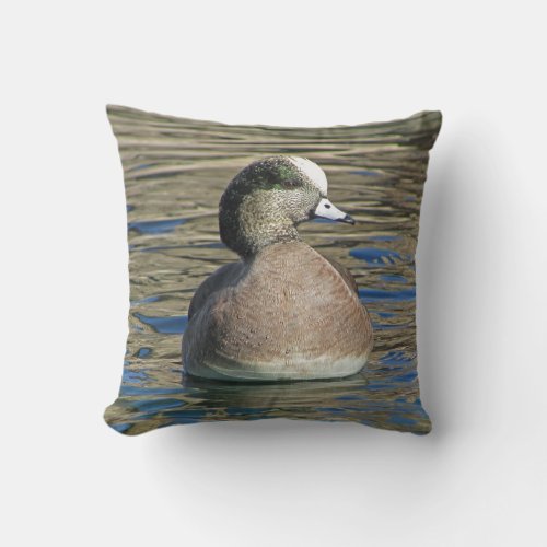Lake House Calm Wild Bird Brown Floating Duck Throw Pillow
