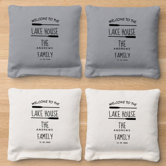 Lake House  Cornhole Bags (Wood)