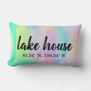 Lake House Custom Coordinates Lumbar Pillow