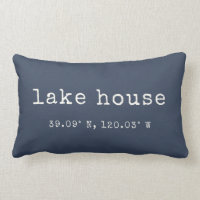 Lake House Custom Coordinates Throw Pillow