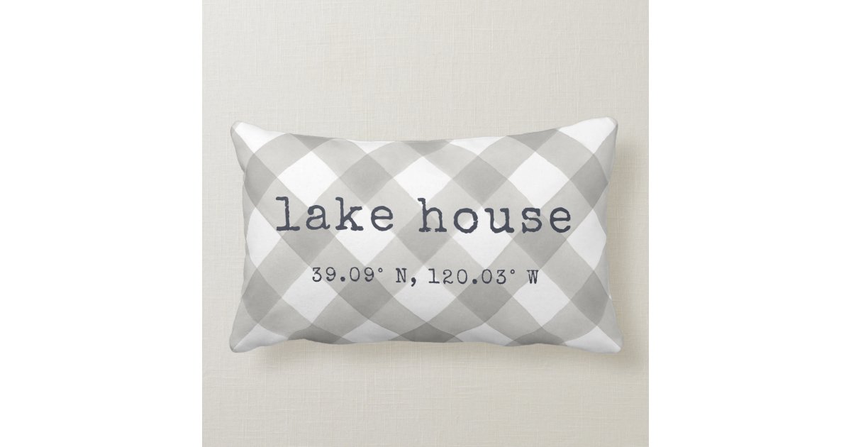 Lake House Custom Coordinates Throw Pillow Zazzle Com