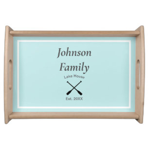 Lake House custom family name year established Serving Tray