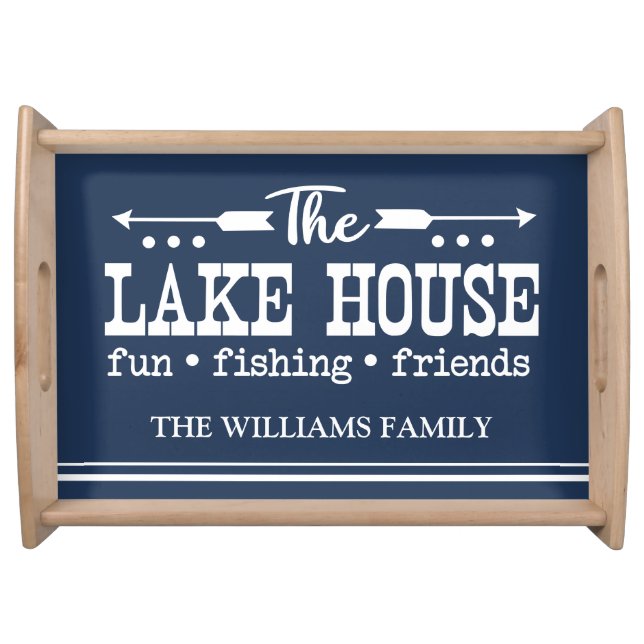 Lake House Custom Personalized Serving Tray (Front)