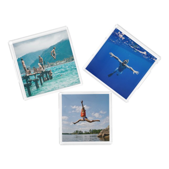 Lake House Decor Gift Family Photo Tray Set (Set)