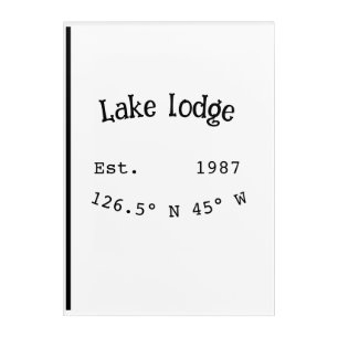 Lake house ets. Date year custom coordinates add n Acrylic Print