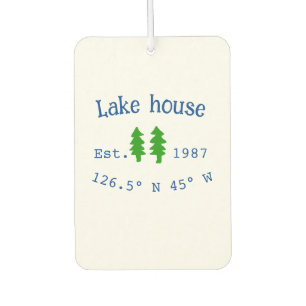 Lake house ets. Date year custom coordinates add n Air Freshener