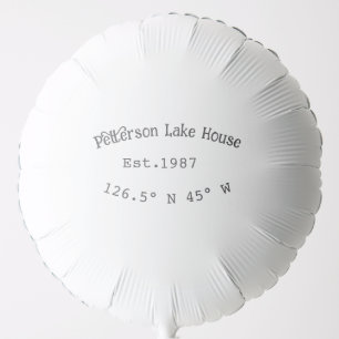 Lake house ets. Date year custom coordinates add n Balloon