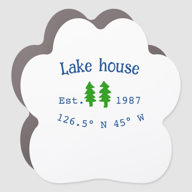 Lake house ets. Date year custom coordinates add n Car Magnet (Front)