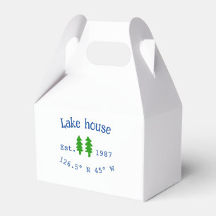 Lake house ets. Date year custom coordinates add n Favor Boxes
