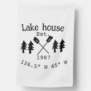 Lake house ets. Date year custom coordinates add n Flag