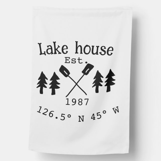 Lake house ets. Date year custom coordinates add n Flag (Front)