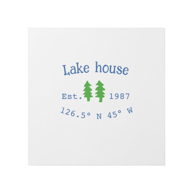Lake house ets. Date year custom coordinates add n Gallery Wrap (Front)