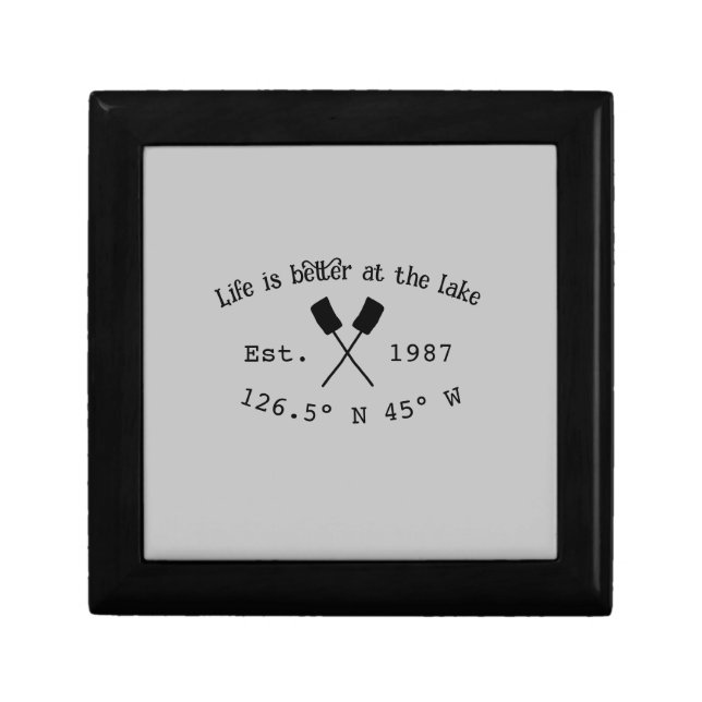 Lake house ets. Date year custom coordinates add n Gift Box (Front)