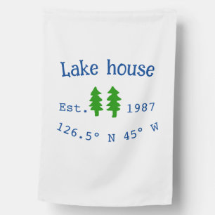 Lake house ets. Date year custom coordinates add n House Flag