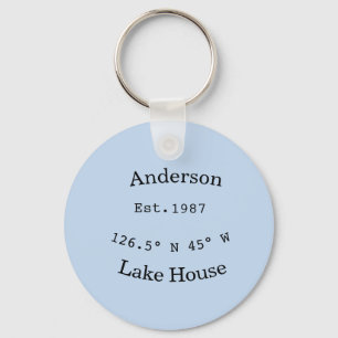 Lake house ets. Date year custom coordinates add n Keychain