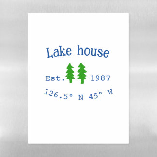 Lake house ets. Date year custom coordinates add n Magnetic Dry Erase Sheet