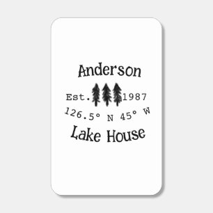 Lake house ets. Date year custom coordinates add n Matchboxes