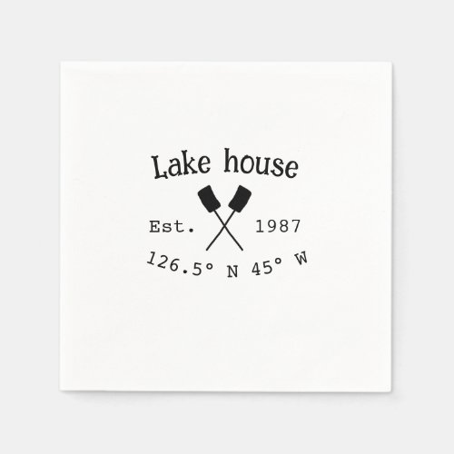 Lake house ets Date year custom coordinates add n Napkins