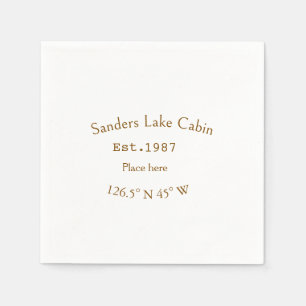 Lake house ets. Date year custom coordinates add n Napkins