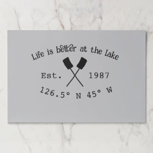 Lake house ets. Date year custom coordinates add n Paper Pad