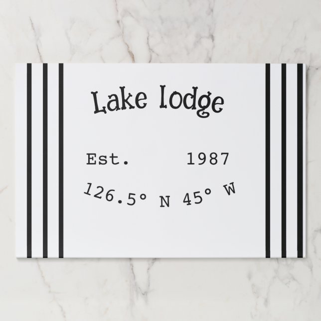 Lake house ets. Date year custom coordinates add n Paper Pad (Front)