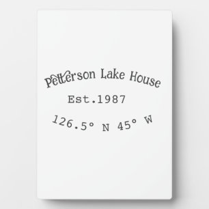 Lake house ets. Date year custom coordinates add n Plaque