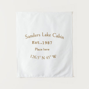 Lake house ets. Date year custom coordinates add n Tapestry