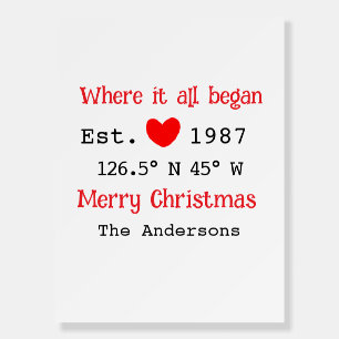 Lake house ets. Date year custom coordinates red Foam Board