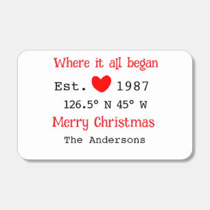 Lake house ets. Date year custom coordinates red Matchboxes