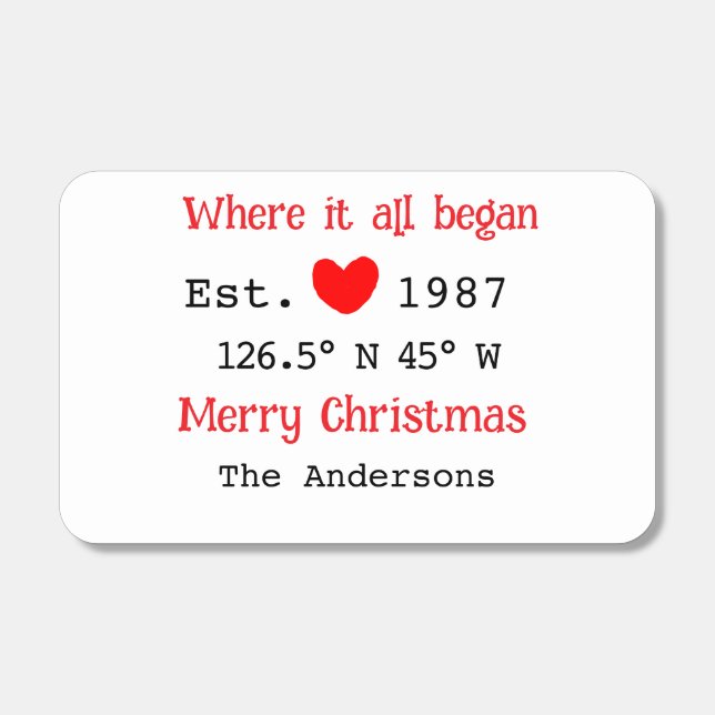 Lake house ets. Date year custom coordinates red Matchboxes (Front)