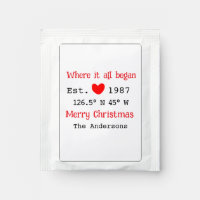 Lake house ets. Date year custom coordinates red