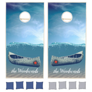 Lake House Family Name Cornhole Set