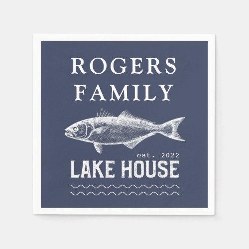 Lake House Family Name Napkins