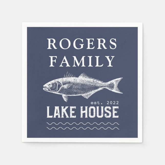 Lake House Family Name Napkins (Front)