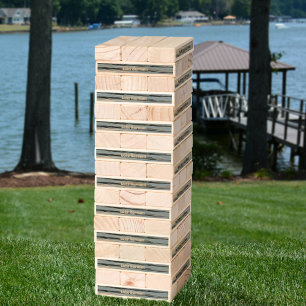 Lake House Family Name Personalized Outdoor Topple Tower