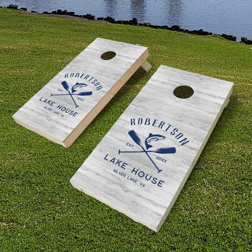 Lake House Family Name Rustic Wood 