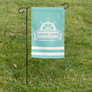 Lake House Family Name steering wheel Garden Flag