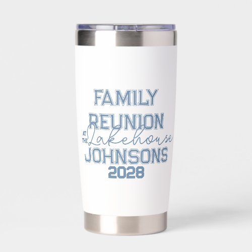 Lake house family reunion blue and white 