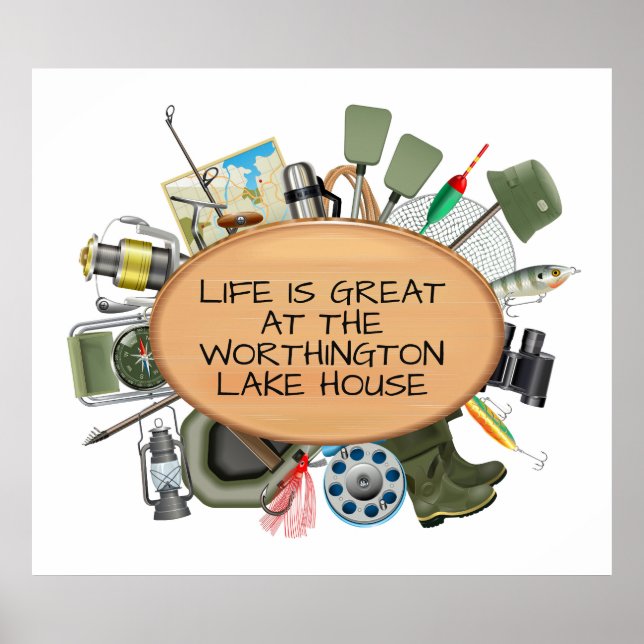Lake House - Fishing - Home Poster (Front)
