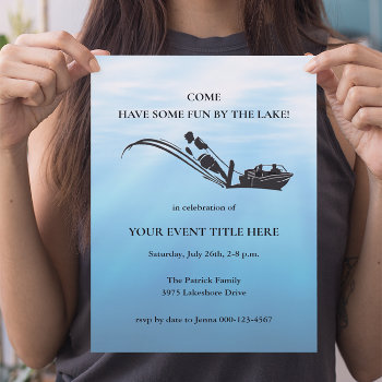 Lake House Fun Water Ski Wakeboarding Party  Invitation by riverme at Zazzle