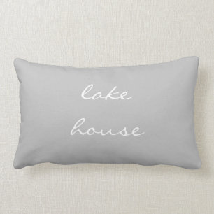 Lake House Grey White Gray Elegant Cool 2020 Lumbar Pillow