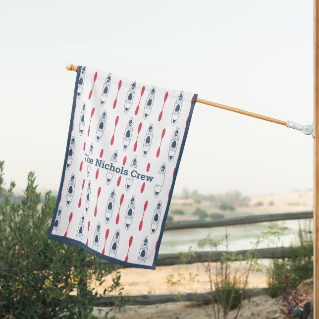 Lake House Kayak Outdoor Flag (Insitu (Back))