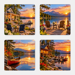 Lake House Lakeside Retreat Coaster Set
