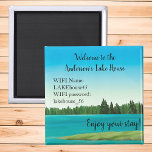 Lake House Magnet Vacation Rental Wifi Password<br><div class="desc">This design may be personalized by clicking the customize button and changing the name, initials or words. You may also change the text color and style or delete the text for an image only design. Contact me at colorflowcreations@gmail.com if you with to have this design on another product. Purchase my...</div>