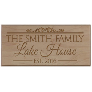 Lake House Maple Veneer Wooden Wall Sign