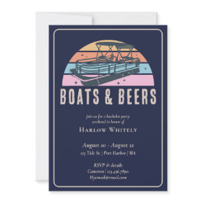 Lake House Nautical Boats Beers Bachelor Party Invitation