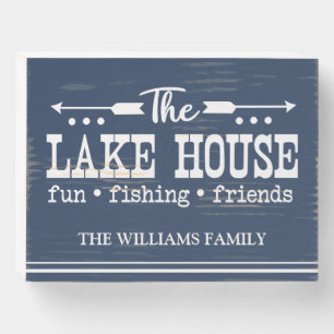 Lake House Nautical Personalized Wooden Box Sign