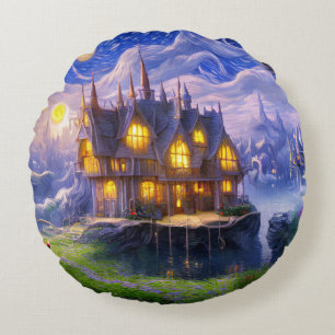 Lake House Round Pillow